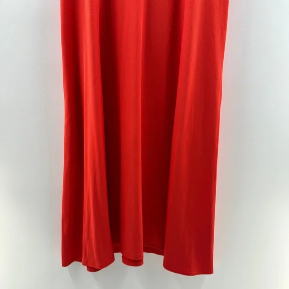 LuLaRoe Carley Dress Solid Red Ribbed Swing Dress Size Small - Picture 3 of 7